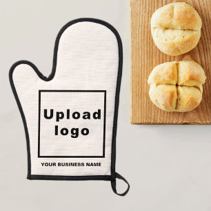 Business Name and Logo on White Oven Mitt