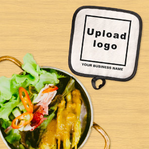 Business Name and Logo on White Pot holder