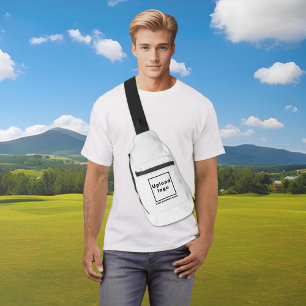 Business Name and Logo on White Sling Bag