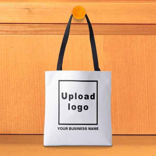 Business Name and Logo on White Tote Bag (White tote bag with your business name and logo)