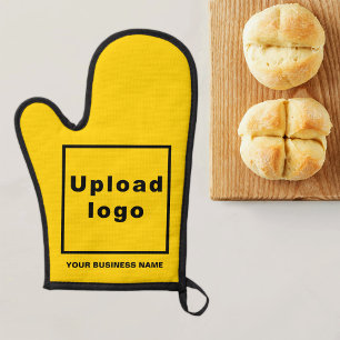 Business Name and Logo on Yellow Oven Mitt