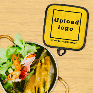 Business Name and Logo on Yellow Pot holder