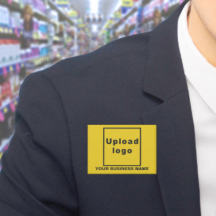 Business Name and Logo on Yellow Rectangle Button