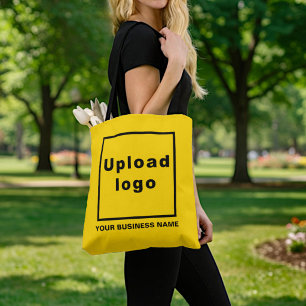 Business Name and Logo on Yellow Tote Bag