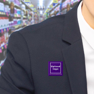 Business Name and Logo Purple Square Button