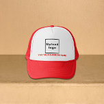 Business Name and Logo Red and White Trucker Hat<br><div class="desc">Trucker hat that you can customize to put your business name. You can give it as giveaway item or gift to your customers. You can also include it in your marketing materials to advertise your business or in your promotional products to promote your brand name. Trucker hat with your business...</div>