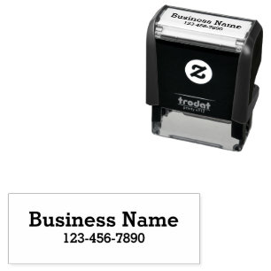 Business Name and Phone Number Bold Text Template Self-inking Stamp