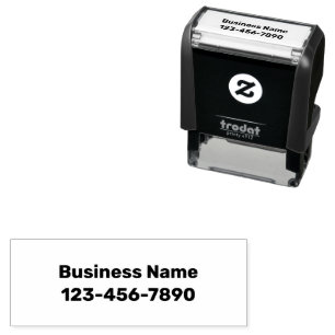 Business Name and Phone Number Text Template Self-inking Stamp