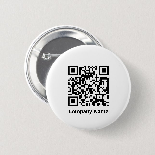 Business Name and QR Code Black & White Template  6 Cm Round Badge (Front & Back)