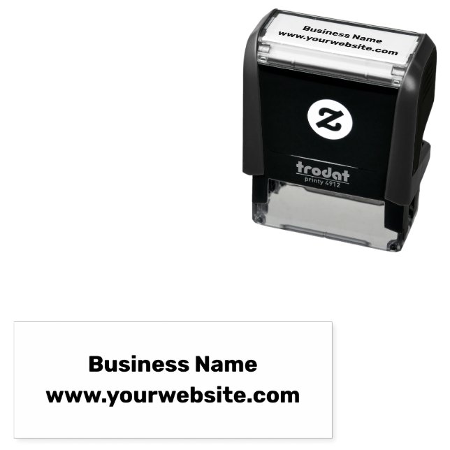 Business Name and Website Text Template Self-inking Stamp (In Situ)
