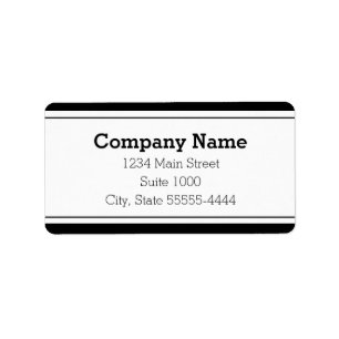 Business Name Black and White Return Address Label