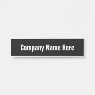 Business Name Black and White Text Template Door Sign