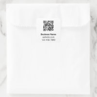 Business Name Black White Phone Website QR Code