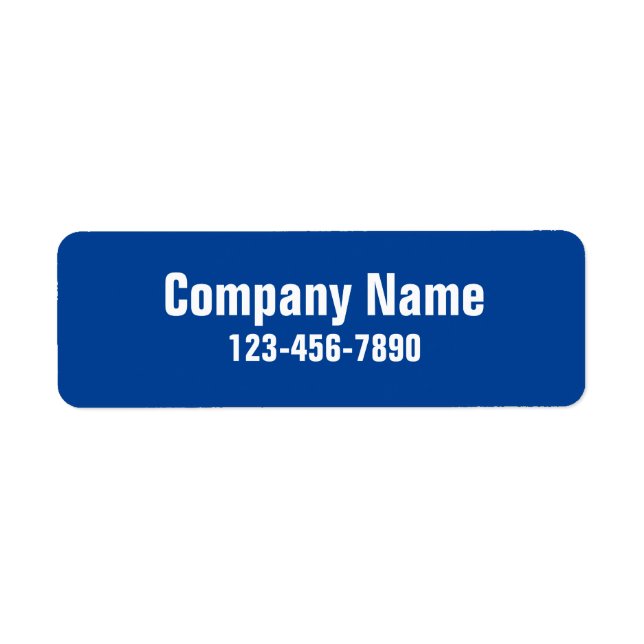 Business Name Blue Phone Number Product Label (Front)