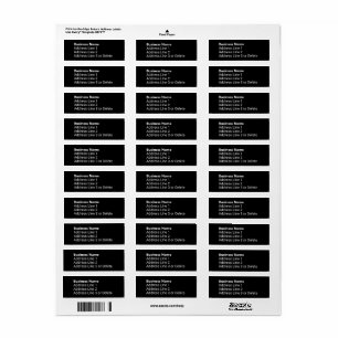 Business Name Bold Black and White Return Address