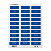 Business Name Bold Blue Phone Number Product Label
