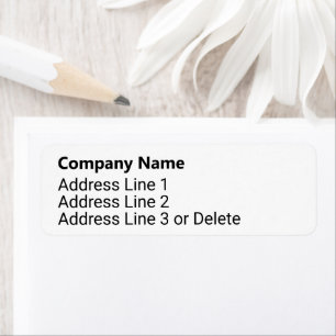 Business Name Bold White Return Address Template