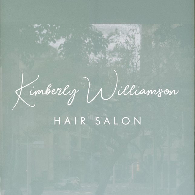 Business Name Chic Signature Script (Elevate your business with a window cling sign featuring your name in a chic signature script)