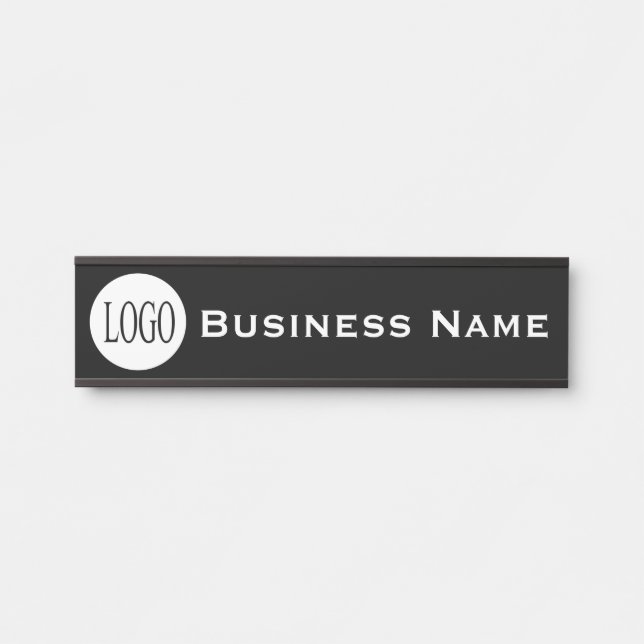 Business Name Company Black Office Door Sign (Front)