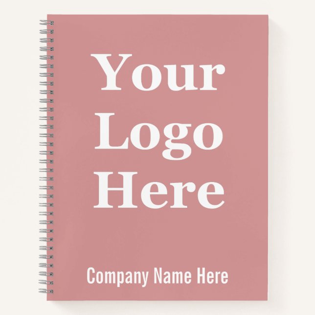 Business Name Dusty Pink Your Logo Here Template Notebook (Front)