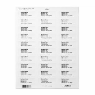 Business Name in Bold Font Return Address