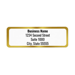 Business Name in Bold White & Gold Return Address