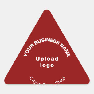 Business Name, Logo and Location on Red Triangle Sticker