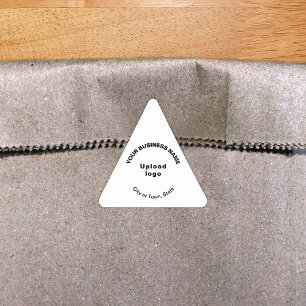 Business Name, Logo and Location on White Triangle Sticker