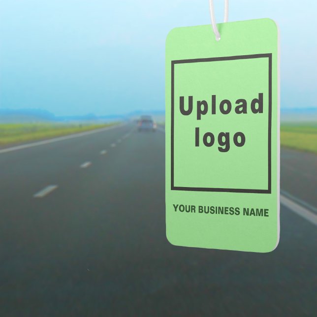 Business Name & Logo on Light Green Air Freshener (Business name and logo on light green air freshener)