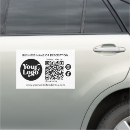 Business Name Logo QR Code Website Social Media Car Magnet