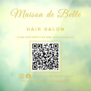 Business Name Luxury Gold Signature Script QR Code