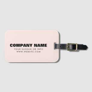 Business Name Minimalist Simple Clean Pink Luggage Tag