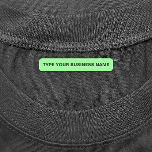 Business Name on Light Green Rectangle Iron On