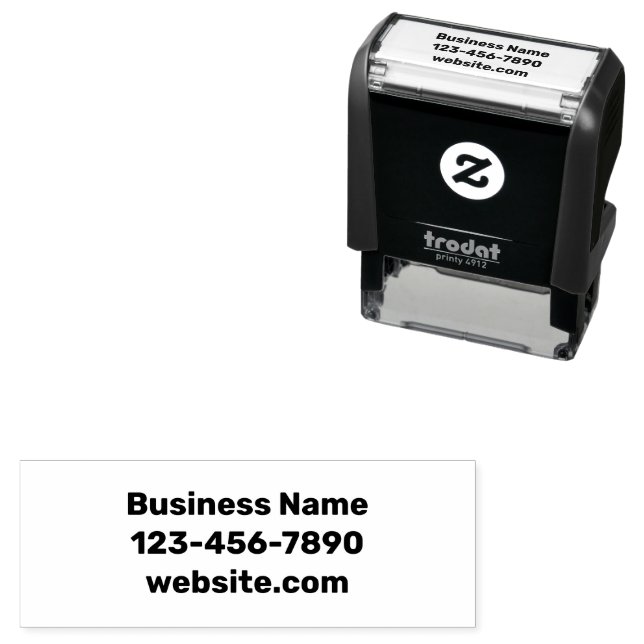 Business Name Phone Number and Website Template Self-inking Stamp (In Situ)