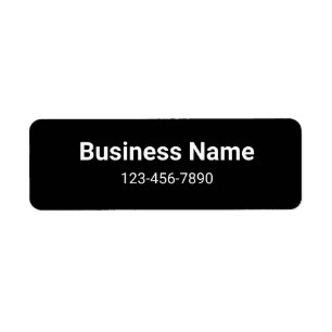 Business Name Phone Number Black Product Label