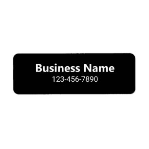 Business Name Phone Number Black Product Label