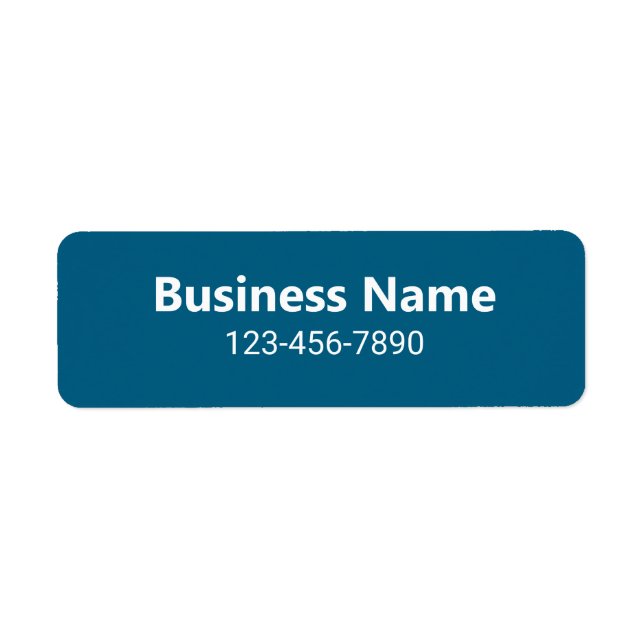 Business Name Phone Number Blue Product Label (Front)