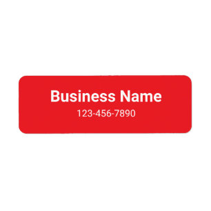 Business Name Phone Number Red White Product Label