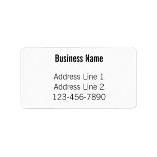 Business Name Phone Number White Return Address Label