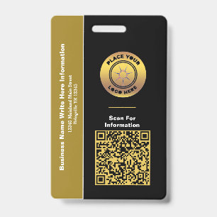Business Name QR Code Bar Code Custom   ID Badge
