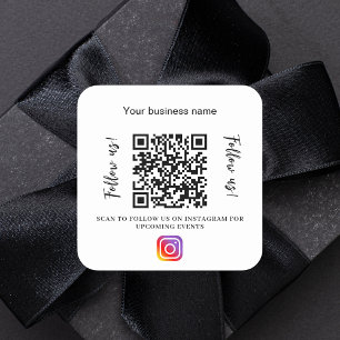 Business name qr code instagram brand colour square sticker