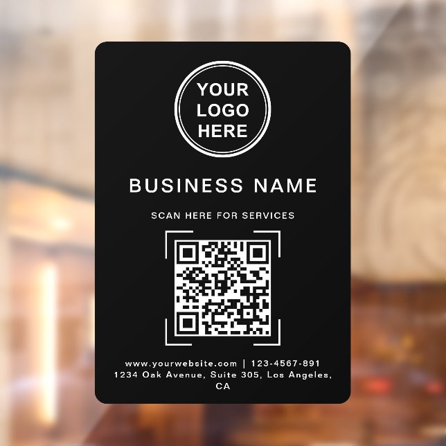 Business Name QR Code Logo Black & White (Sheet 2)