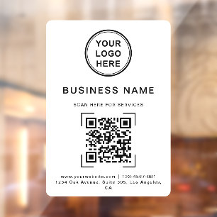 Business Name QR Code Logo White