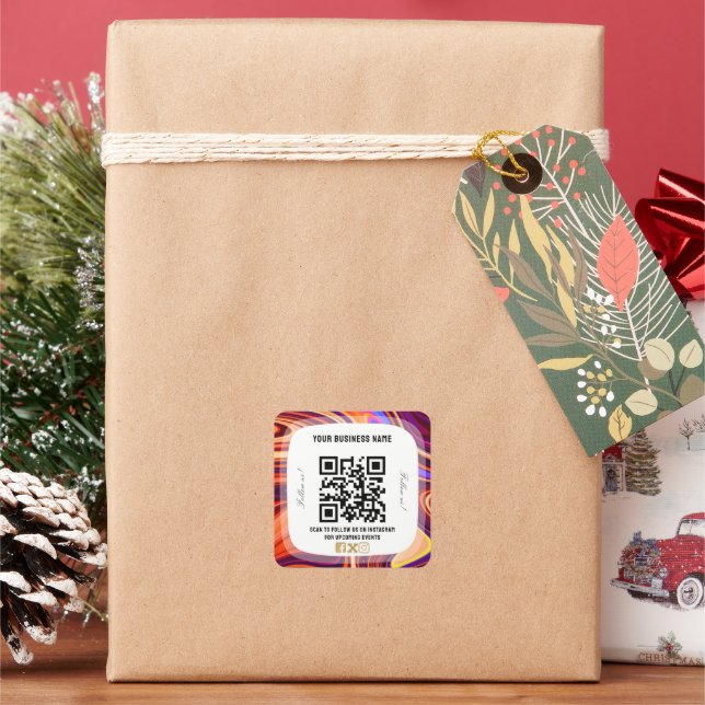 business name qr code  sticker (Holiday)