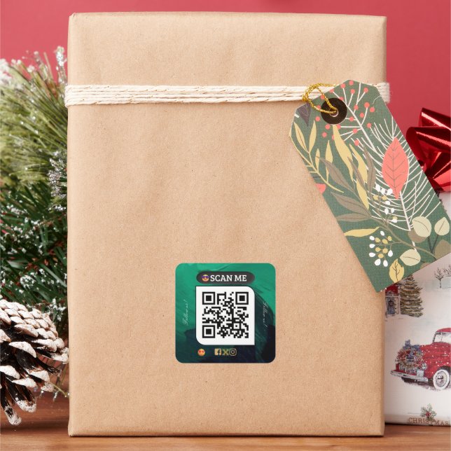 business name qr code  sticker (Holiday)