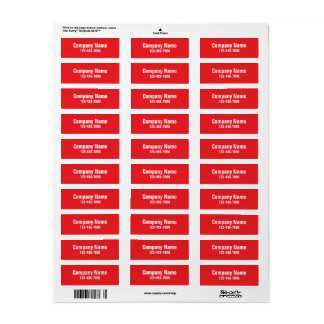 Business Name Red Phone Number Product Label