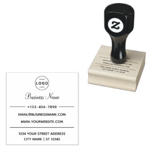 Business Name & Return Address Personalised Logo Rubber Stamp