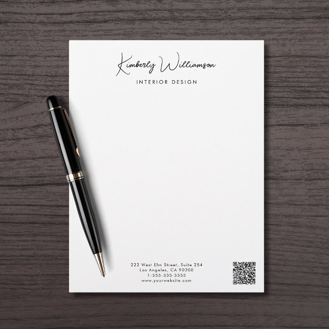 Business Name Signature Script QR Code Custom Letterhead (Creator Uploaded)