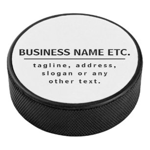 Business Name & Slogan/other text Black & White Hockey Puck