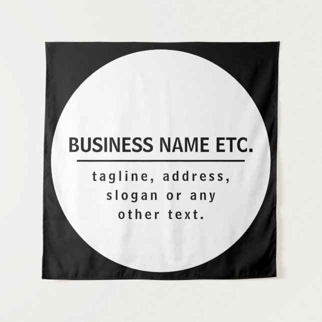 Business Name & Slogan/other text | Black & White Tapestry (Front)
